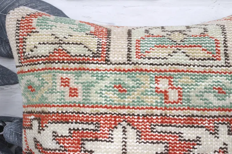 Lounge Throw Pillow Cover, Vintage Kilim Pillow, 16x16 Red Pillow Case, Gift Pillow, Vintage Kilim Throw Pillow, Pillow Cover - 2