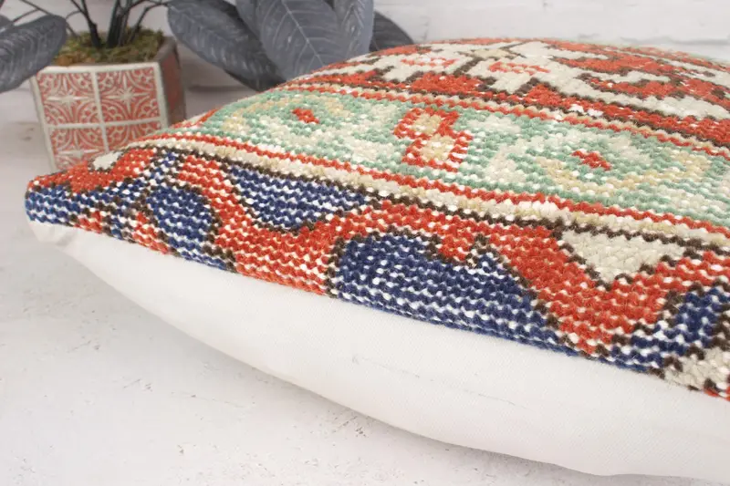 Lounge Throw Pillow Cover, Vintage Kilim Pillow, 16x16 Red Pillow Case, Gift Pillow, Vintage Kilim Throw Pillow, Pillow Cover - 7