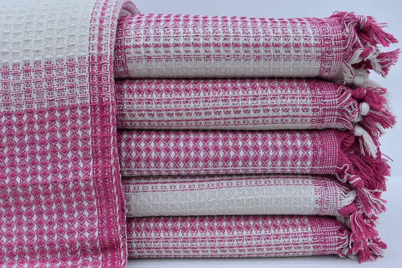 92x88 Cotton Striped Towel, Turkish Bedspread, Boho Throw Blankets, Custom Wedding Gifts, Customized Throw Blankets, Turkish Blanket, Organic Throw - 1