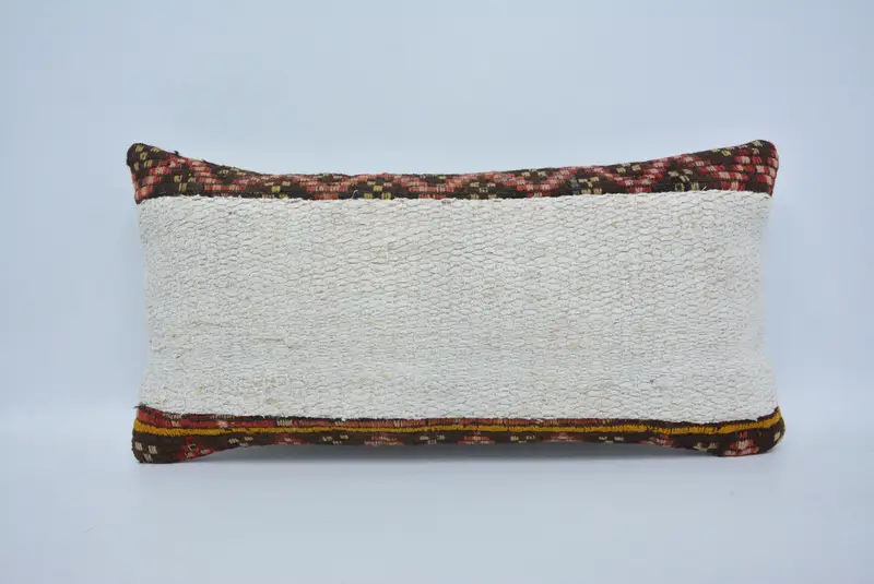 12x24 White Cushion Cover, Pillow, Kilim Pillow Cover, Vintage Kilim Throw Pillow, Interior Designer Pillow, Hippie Throw Pillow, Pastel Pillow Case - 1