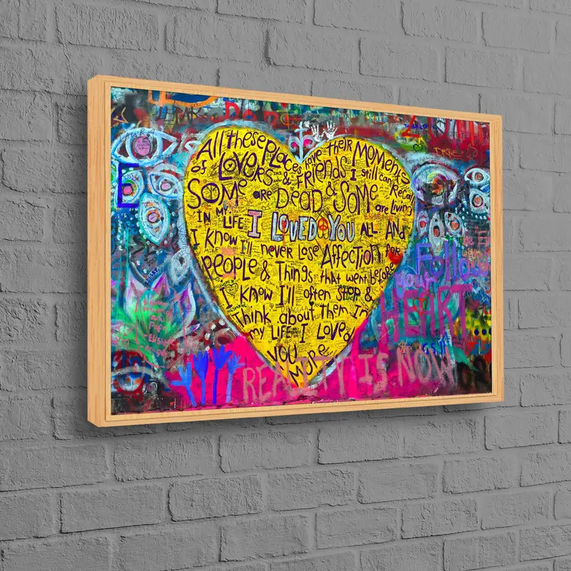 エレガントなバンクシー グラフィティ キャンバス:「I Love You」プリント アート