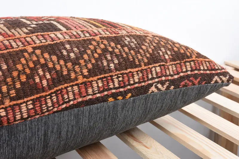 Pillow Cover, Cozy Throw Cushion Case, Morroccon Kilim Cushion Pillow Case, Vintage Pillow, Pillow for Sofa, Kilim Cushion Sham, 16x36 Red Pillow - 7