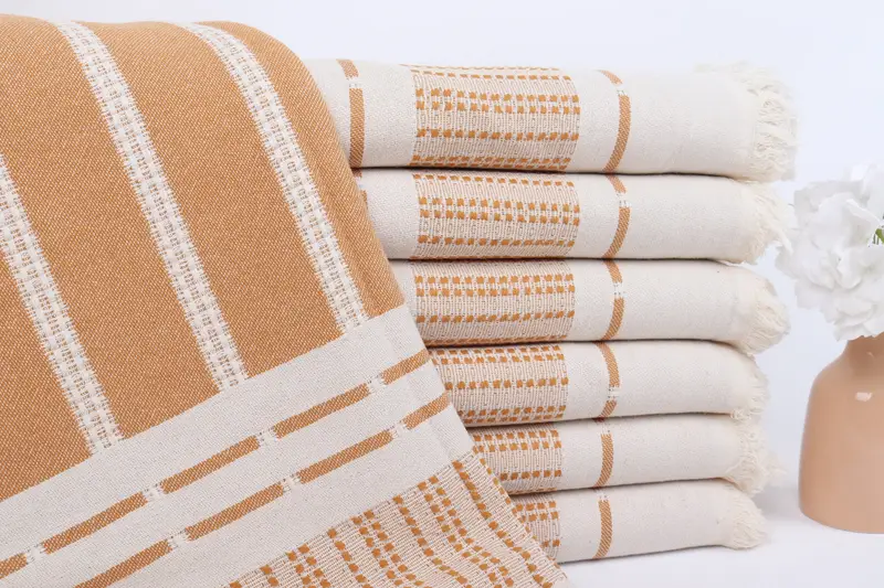 Kişiye Özel Düğün Hediyesi, 36x67 İnç Hardal Pamuk Havlu