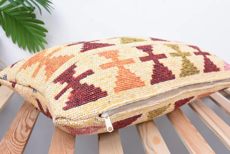 Boho Pillow Sham Cover, 12x24 Beige Pillow Cover, Pillow Sham, Aesthetic Pillow Case, Authentic Cushion Cover, Kilim Pillow, Turkish Kilim Pillow - 6