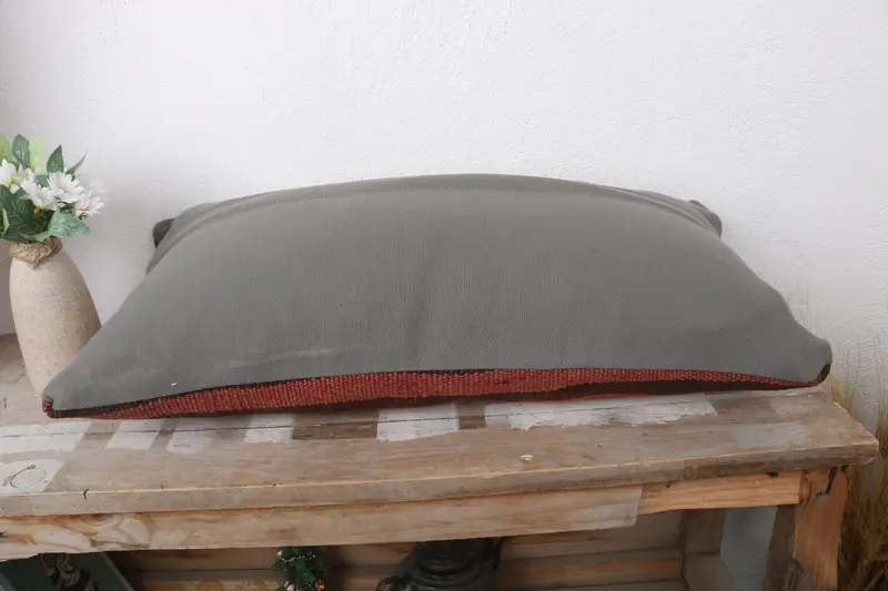 Pillow for Sofa, Pillow Cover, 12x24 Red Pillow Case, Antique Pillows, Turkish Pillow, Authentic Pillow Sham, Cotton Cushion Case - 7