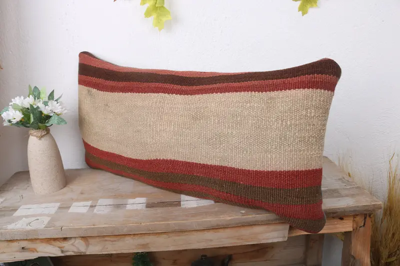 Pillow for Sofa, Pillow Cover, 12x24 Red Pillow Case, Antique Pillows, Turkish Pillow, Authentic Pillow Sham, Cotton Cushion Case - 4