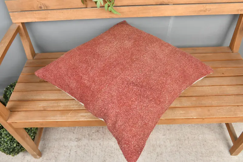 Vintage Kilim Pillow Cushion Cover, Pillow Sham, 24x24 Red Cushion Cover, Turkish Pillow, Pillow for Sofa, Kilim Pillow - 2