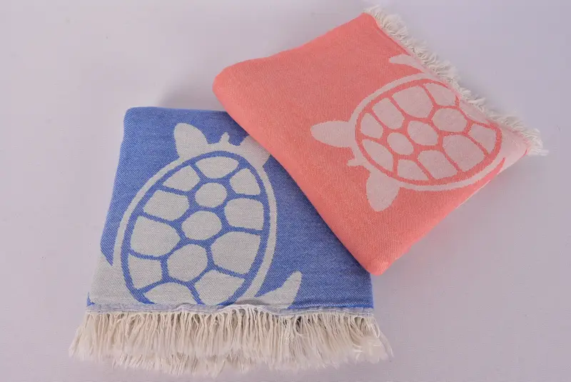 Bridesmaid Gift Towel, Mother Of The Groom Gift, Handwoven Turkish Towel, Beach towel, 70x40 Cotton Tortoise Design Towel, Sand-resistant towel - 6