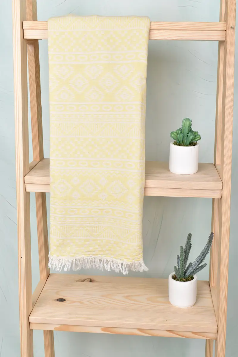 Embroidered Towel, Guest Towel, 68x36 Cotton Geometric Towel, Handwoven Turkish bath towel, Custom Towel, Turkish Towel USA, Halloween Gifts - 1