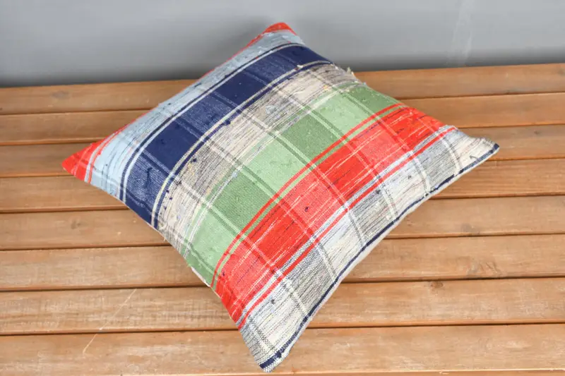 Cushion Case, Retro Throw Pillow Cover, 16x16 Green Pillow, Turkish Kilim Pillow, Vintage Kilim Throw Pillow, Turkish Pillow - 2