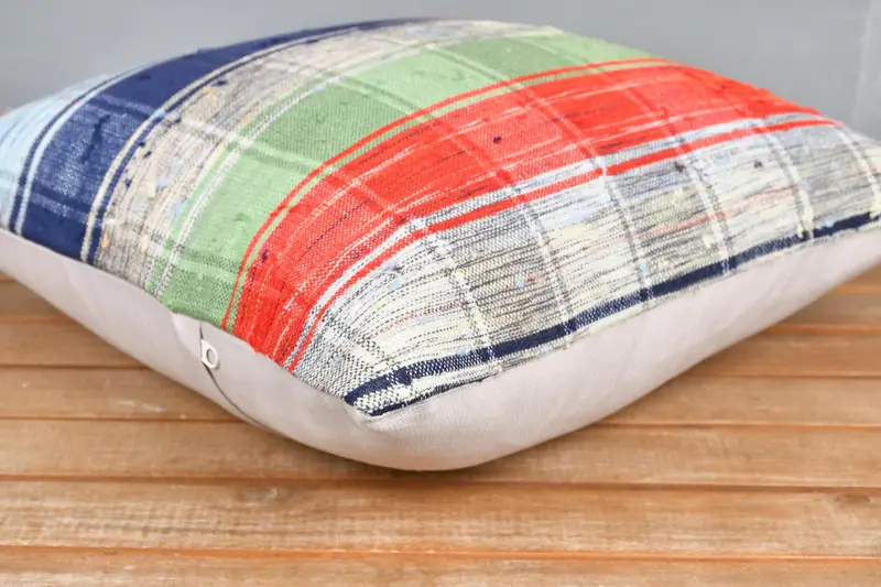 Cushion Case, Retro Throw Pillow Cover, 16x16 Green Pillow, Turkish Kilim Pillow, Vintage Kilim Throw Pillow, Turkish Pillow - 4