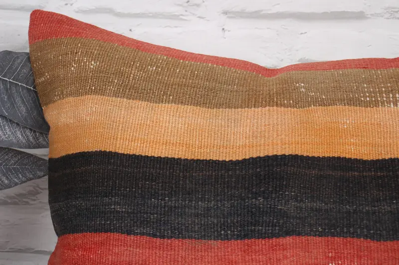 Decorative Throw Pillow Case, Turkish Pillow, Cushion, 20x20 Red Pillow Case, Ethnical Kilim Rug Pillow, Turkish Kilim Pillow - 2