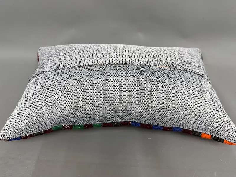 Turkish Kilim Pillow, Bright Pillow Case, Interior Designer Pillow, Cushion, Authentic Pillow Sham, 12x20 Green Pillow Cover, Vintage Pillow - 7