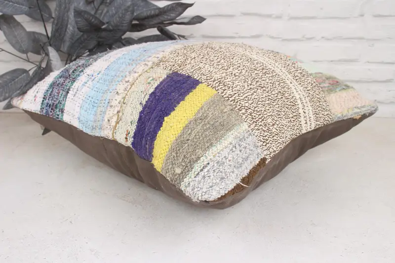 Pillow Sham, Gift Pillow, Nautical Throw Pillow Sham, Vintage Kilim Pillow, 20x20 Blue Cushion, Hippie Throw Cushion, Kilim Pillow - 6