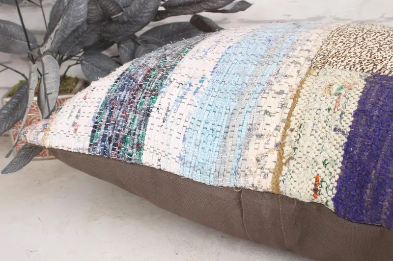 Pillow Sham, Gift Pillow, Nautical Throw Pillow Sham, Vintage Kilim Pillow, 20x20 Blue Cushion, Hippie Throw Cushion, Kilim Pillow - 7