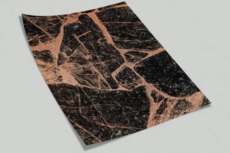 Marble Wall Painting, Copper Marble Wall Poster, , Paper Wall Art, Bright Wall Paper, Custom Wall Paper, Black Marble Wall Print, - 6