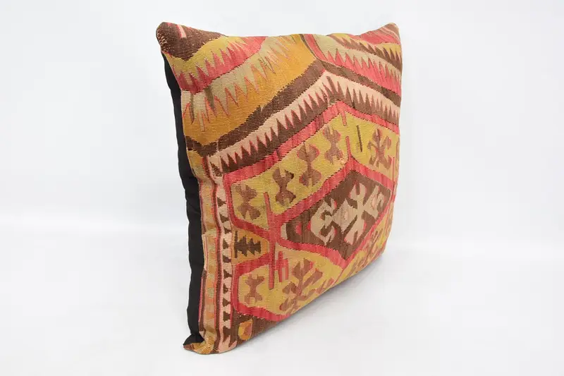 Ethnical Kilim Rug Pillow, Kilim Pillow, Pillow for Couch, Cushion Case, Pastel Pillow, Cozy Throw Pillow, 24x24 Green Pillow Case, Custom Cushion - 3