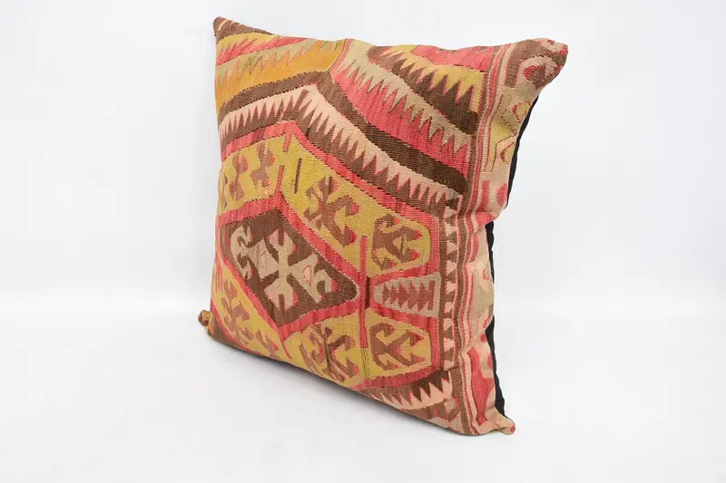 Ethnical Kilim Rug Pillow, Kilim Pillow, Pillow for Couch, Cushion Case, Pastel Pillow, Cozy Throw Pillow, 24x24 Green Pillow Case, Custom Cushion - 4