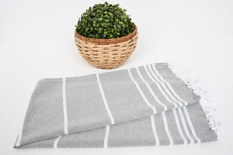 38x18 Cotton Striped Towel, Kitchen Towel, Gifts For Him, Guest Towel, Wedding Anniversary Gift, Wedding Gift, Wedding Shower Gift, Wedding Favors - 4