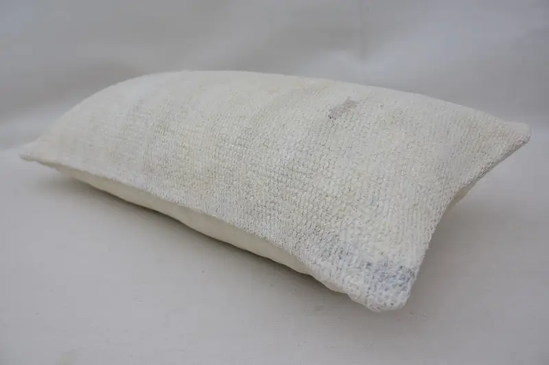 Home Decor Pillow, Cushion, 12x24 White Pillow, Tapestry Cushion Case, Turkish Pillow, Seat Pillow Case, Vintage Kilim Throw Pillow - 6