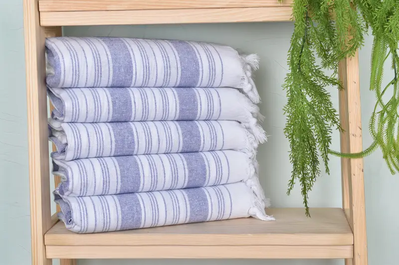 68x32 Cotton Striped Towel, Handmade Gift, Quick-dry peshtemal, Housewarming Gift, Embroidered Towel, Organic Cotton Towel, Custom Gift, Guest Towel - 1