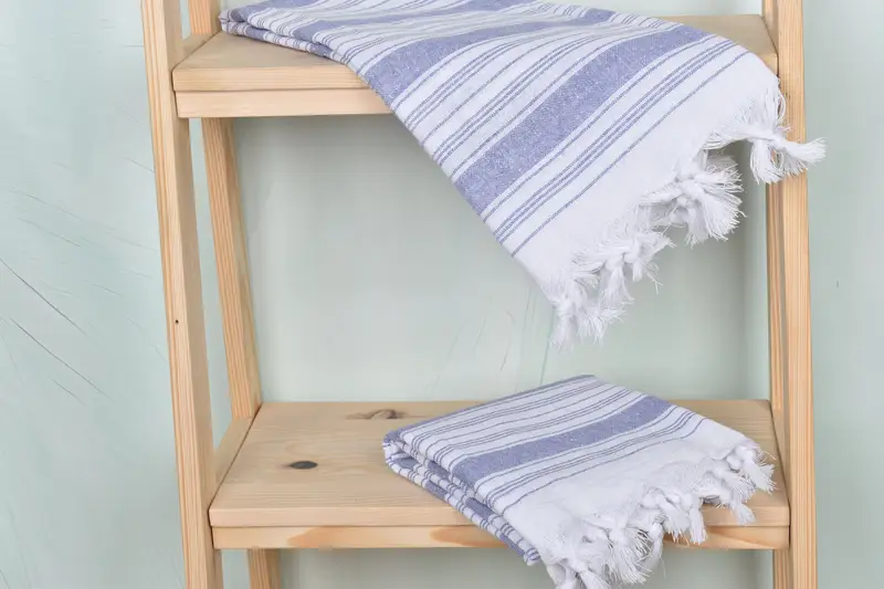 68x32 Cotton Striped Towel, Handmade Gift, Quick-dry peshtemal, Housewarming Gift, Embroidered Towel, Organic Cotton Towel, Custom Gift, Guest Towel - 5