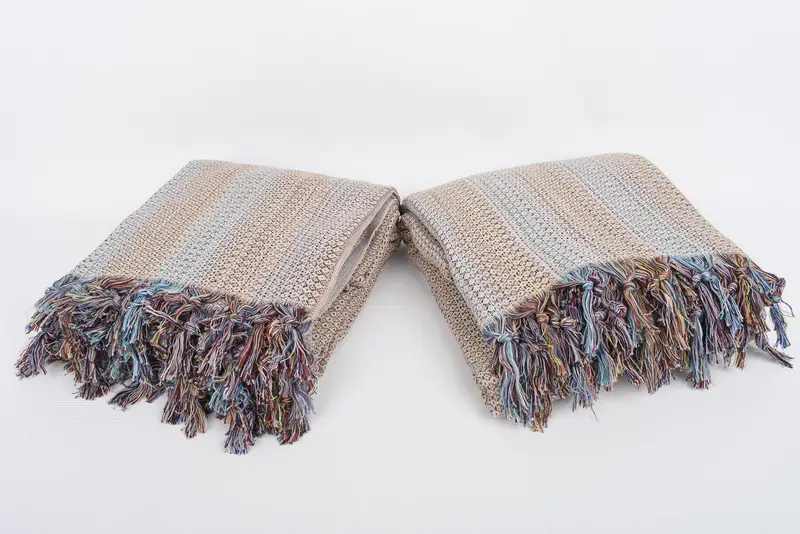 Throw Blanket Couch, Housewarming Gift, Turkish Towel Beach Blanket, House Warming Gift, 90x88 Cotton Colorful Diamond Towel, Bridal Shower Gift - 6
