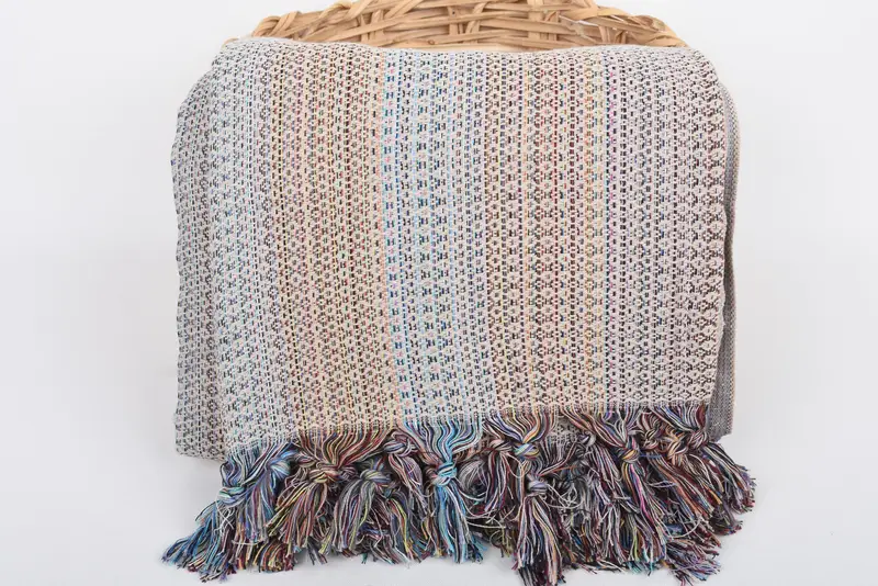 Throw Blanket Couch, Housewarming Gift, Turkish Towel Beach Blanket, House Warming Gift, 90x88 Cotton Colorful Diamond Towel, Bridal Shower Gift - 5