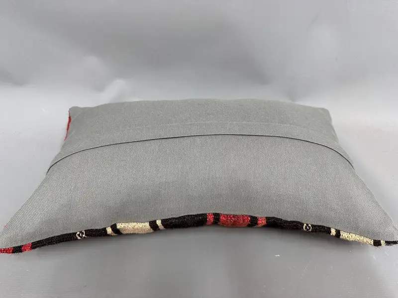 Kilim Pillow Cover, Handmade Kilim Cushion, Ethnical Kilim Rug Pillow, Handwoven Pillow Sham, 12x20 Brown Cushion, Pillow Case - 7