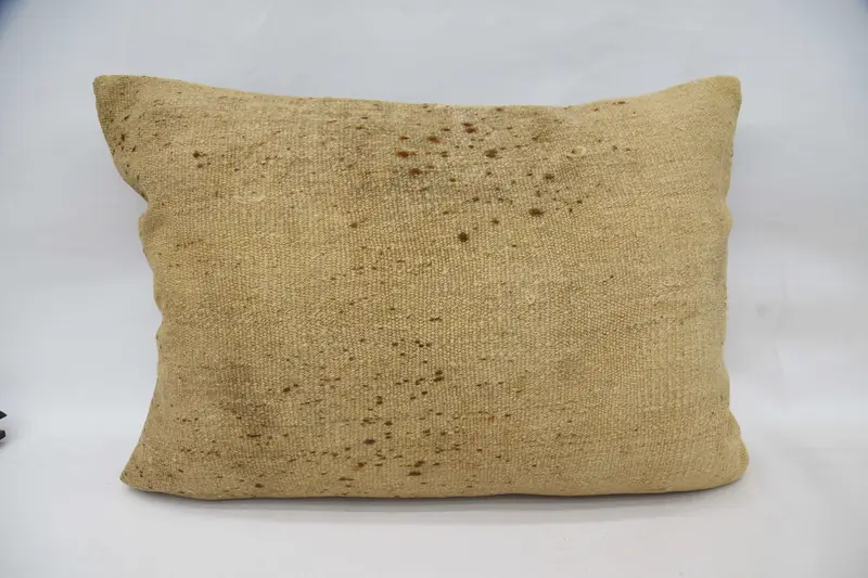 Beige Vintage Gift Cushion Cover, 20x28 inch Gift for Him Plaid Pillow Case - 1