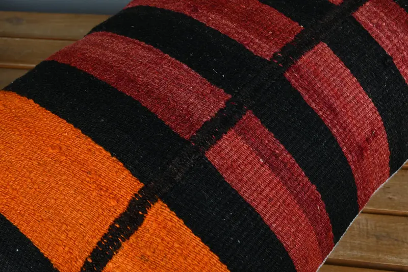 Kilim Pillow Cover, Shabby Chic Pillow Case, Turkish Pillow, Pillow Sham, Pillow for Couch, Pattern Throw Cushion Cover, 16x24 Red Pillow Sham - 3