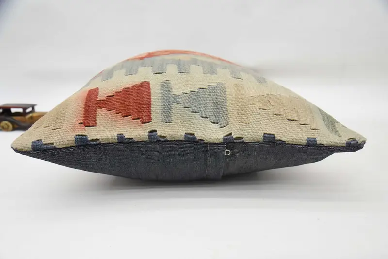 Handmade Kilim Cushion, Vintage Kilim Pillow Cushion Case, Cushion Cover, 20x28 Red Pillow, Pillow for Sofa, Ethnical Kilim Rug Pillow - 6