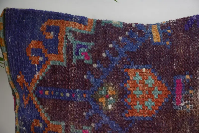 Ethnic Pillow Cover, Office Chair Pillow, 12x12 Blue Cushion Cover, Pillow, Antique Pillows, Turkish Kilim Pillow, Pillow for Sofa - 2