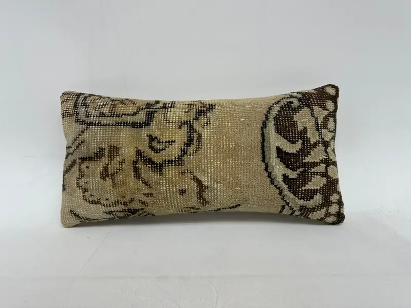 Pillow for Couch, Bolster Throw Cushion Case, Car Cushion Cover, Kilim Pillow, Boho Pillow Sham Cover, 10x20 Beige Pillow Cover, Cushion - 1