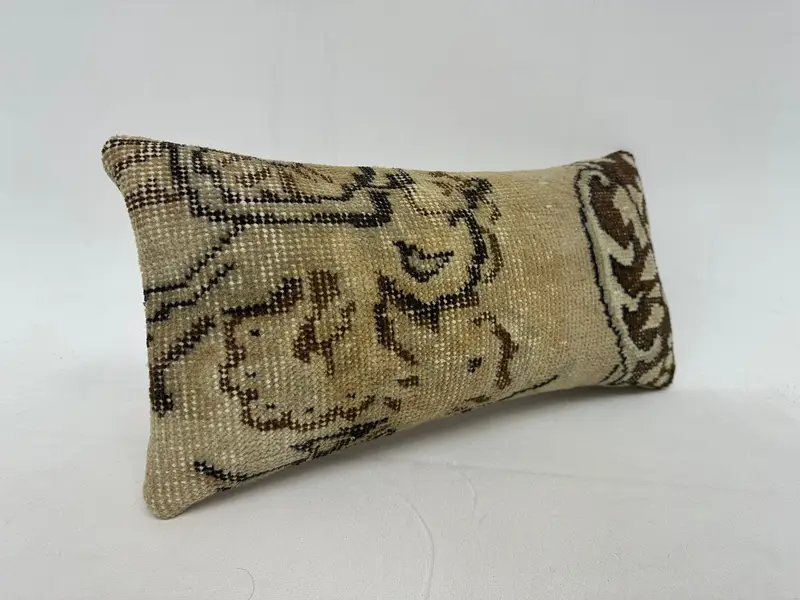 Pillow for Couch, Bolster Throw Cushion Case, Car Cushion Cover, Kilim Pillow, Boho Pillow Sham Cover, 10x20 Beige Pillow Cover, Cushion - 2