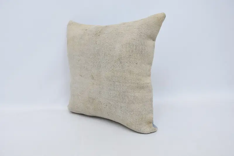 Vintage Kilim Pillow Pillow, Handmade Kilim Cushion, Interior Designer Pillow, 18x18 White Cushion, Pillow, Boho Pillow Sham Cover - 4