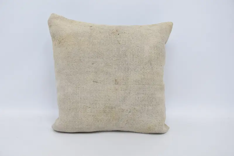Vintage Kilim Pillow Pillow, Handmade Kilim Cushion, Interior Designer Pillow, 18x18 White Cushion, Pillow, Boho Pillow Sham Cover - 1