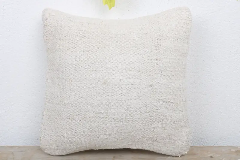 Kilim Pillow Cover, Interior Designer Pillow, Cushion Case, Car Pillow, 12x12 White Pillow Sham, Pillow for Couch, Handwoven Pillow Case - 2