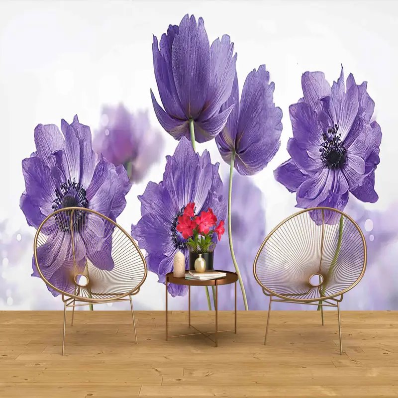 Modern Wall Print, Purple Flower Paper Craft, Botanical Wallpaper, Abstract Flower Wall Painting, Paper Cutting Art, Lilac Flowers Wall Art - 3
