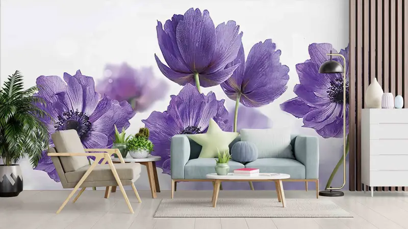Modern Wall Print, Purple Flower Paper Craft, Botanical Wallpaper, Abstract Flower Wall Painting, Paper Cutting Art, Lilac Flowers Wall Art - 10