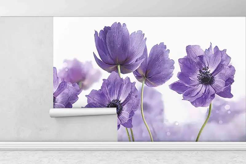 Modern Wall Print, Purple Flower Paper Craft, Botanical Wallpaper, Abstract Flower Wall Painting, Paper Cutting Art, Lilac Flowers Wall Art - 1