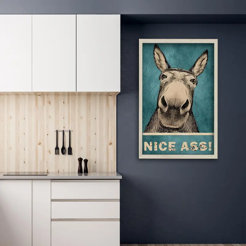 エレガントなプリントガラス: バスルーム用のモダンでユーモラスなロバのデザイン