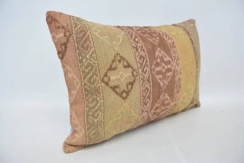 Pillow, Gift Pillow, Vintage Pillow, Art Deco Pillow Sham, Decorative Bolster Pillow Case, Boho Pillow Sham Cover, 16x24 Red Pillow Sham - 3