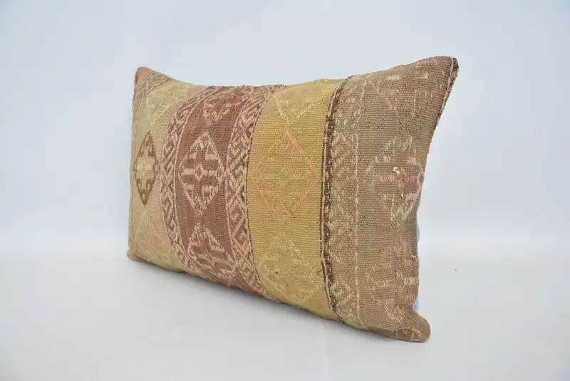 Pillow, Gift Pillow, Vintage Pillow, Art Deco Pillow Sham, Decorative Bolster Pillow Case, Boho Pillow Sham Cover, 16x24 Red Pillow Sham - 4