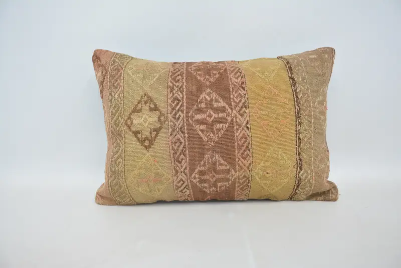 Pillow, Gift Pillow, Vintage Pillow, Art Deco Pillow Sham, Decorative Bolster Pillow Case, Boho Pillow Sham Cover, 16x24 Red Pillow Sham - 1