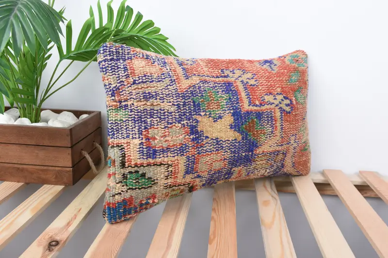 Cushion Cover, Gift Pillow, Custom Cushion Cover, Interior Designer Pillow, 12x20 Red Pillow Cover, Turkish Kilim Pillow, Cozy Throw Pillow Cover - 4