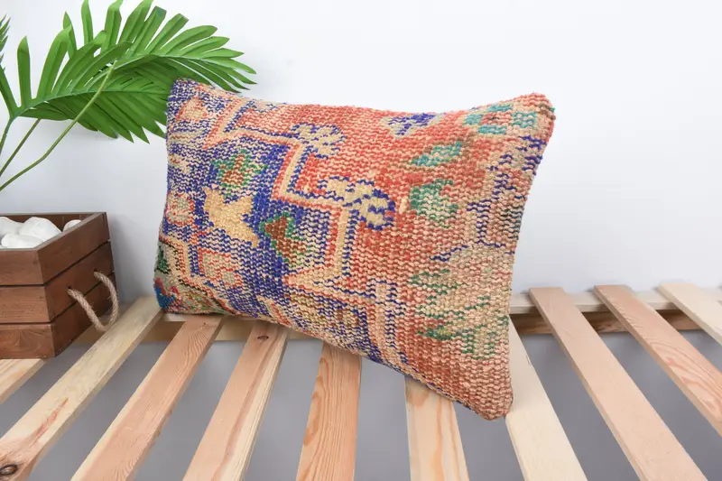 Cushion Cover, Gift Pillow, Custom Cushion Cover, Interior Designer Pillow, 12x20 Red Pillow Cover, Turkish Kilim Pillow, Cozy Throw Pillow Cover - 5