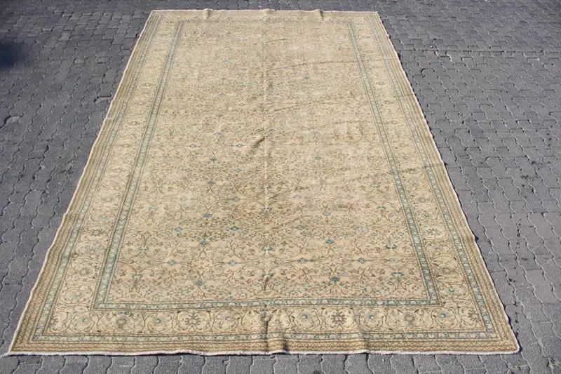 Vintage 7.8x12.2 ft Rug, Turkish Oversize Rug, Brown Animal Print Rug - 1