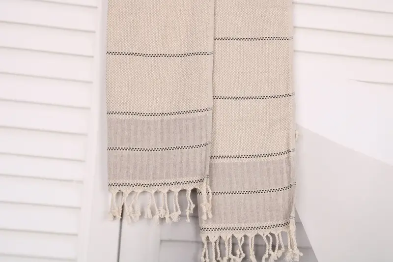 Bachelor Towel, Bathroom Towels, 40x20 Linen Striped Towel, Bridal Shower Gifts, Monogram Hand Towel, Personalized Dish Towel, Girl Trip Party Favor - 8
