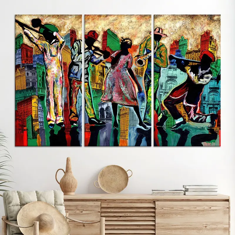 Modern Abstract Jazz Music Canvas Print - Vibrant & Contemporary